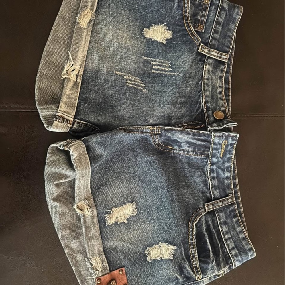Distressed Denim Shorts